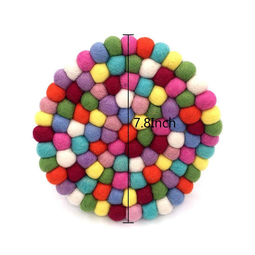 Amazon｜20センチ手作りコースター、カラフルなウールフェルト